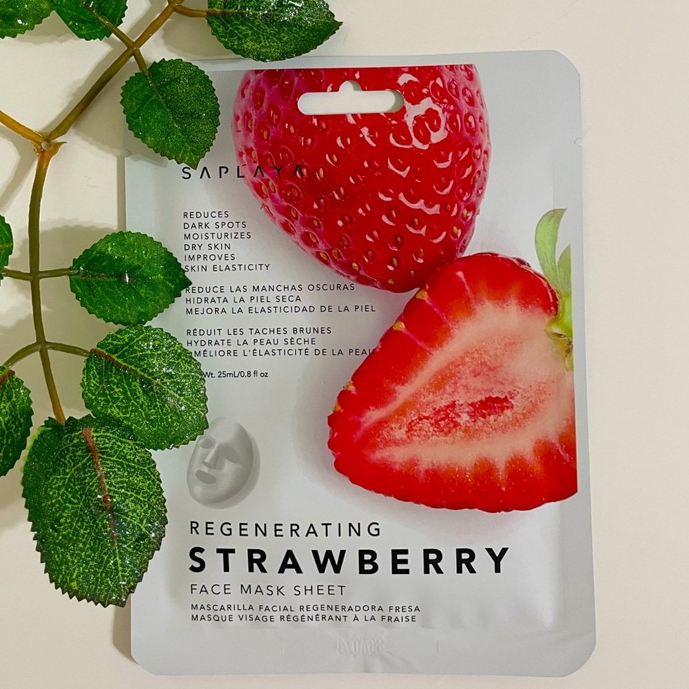 New $5ea OR 5/$15 SAPLAYA Strawberry Regenerating Nutrition Sheet Face Mask